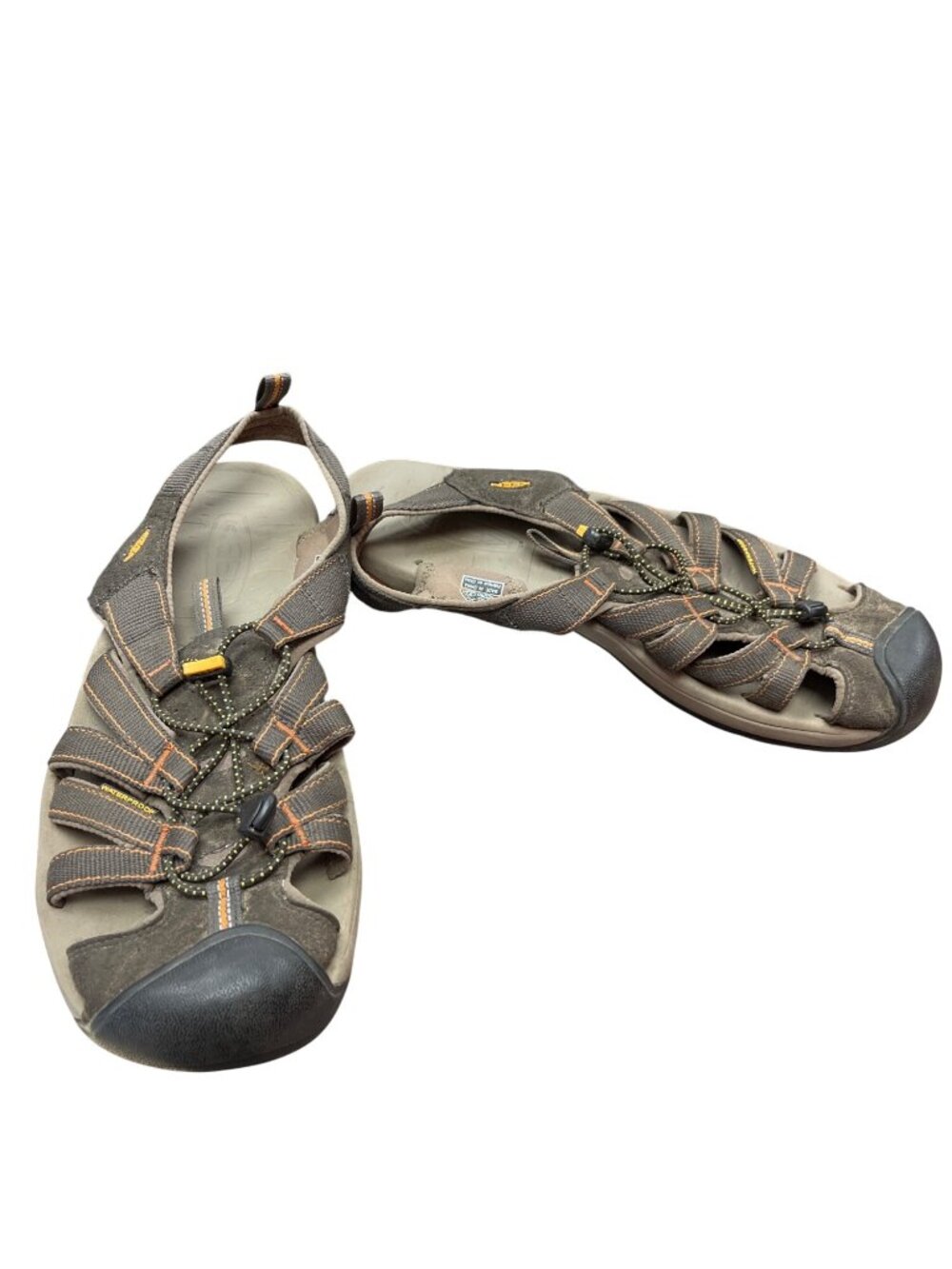 Keen mens brown leather waterproof hiking water sandals shoes sz 13 SKU 10-231